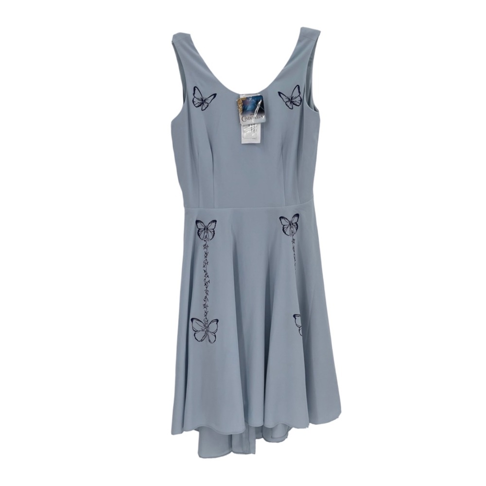 Disney women Cinderella Collection blue dress Sleeveless Lined Butterflies NWT